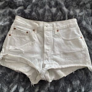 Levi’s 501 White Denim Shorts